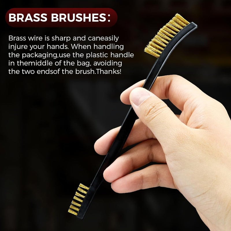 PINGMIC 12 Pack Double-Ended Gun Cleaning Brushes Set, Brass Brush Gun Cleaning -Nylon Handle - All Purpose Cleaning Supplies Kit - Image 5